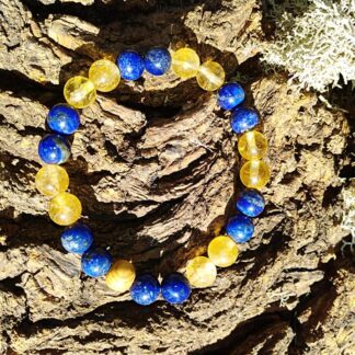 Bracelet étude perles 8mm Sodalite et Citrine