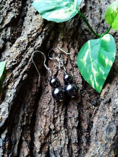 Boucles d’oreilles en Hématite