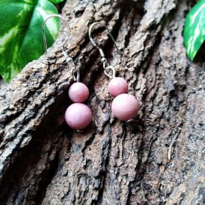 Boucles d'oreilles en Rhodonite