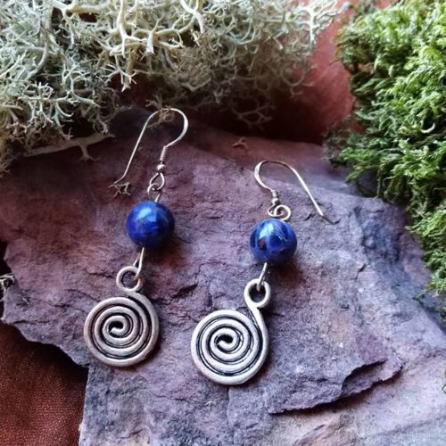 Boucles d’oreilles Spirale et Sodalite