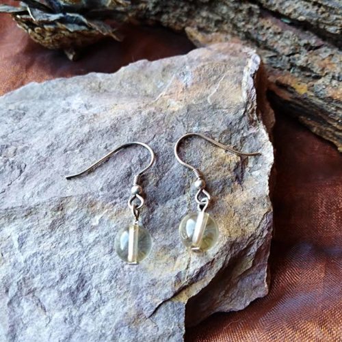 Boucles d'oreilles perles en Citrine