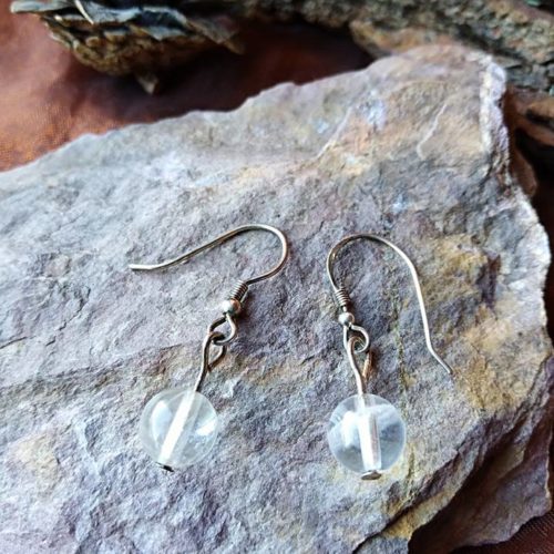 Boucles d’oreilles perles en Cristal de Roche