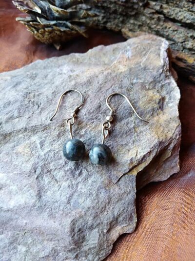 Boucles d’oreilles perles en Labradorite Protection Intuition