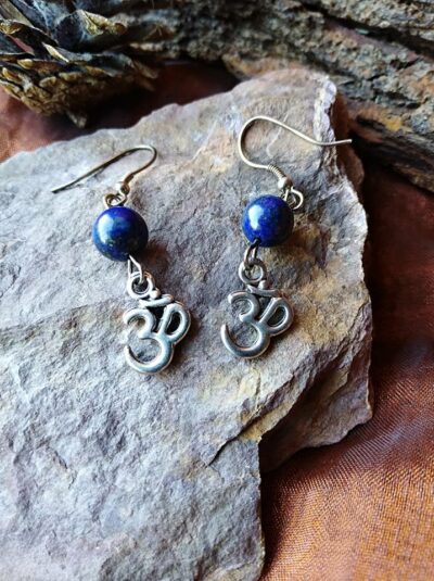 Boucles d’oreilles Om et Lapis-Lazuli Sagesse