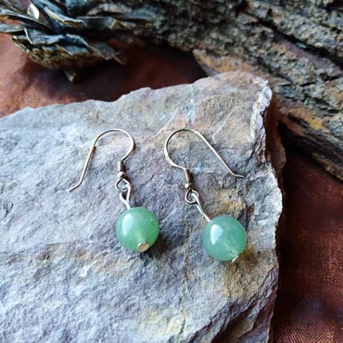 Boucles d'oreilles perles en Aventurine Verte