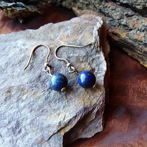 Boucles d'oreilles perles en Lapis-Lazuli