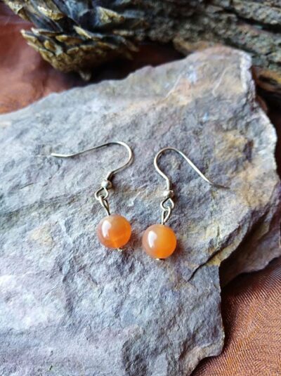 Boucles d’oreilles perles simple en Cornaline