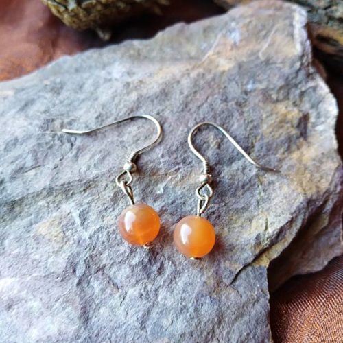 Boucles d’oreilles perles simple en Cornaline