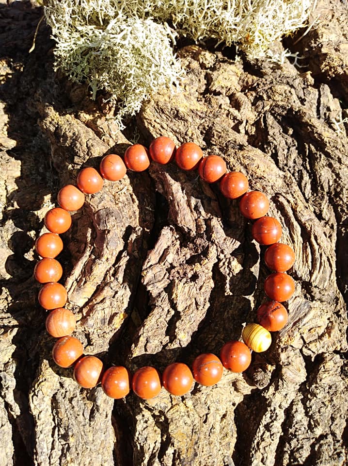 Bracelet Jaspe rouge perles de 8 mm