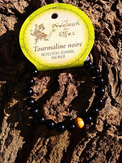 Bracelet Tourmaline Noire Perles 8mm Protection