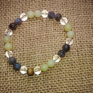 Bracelet thérapeute perles de 8 mm – Labradorite, péridot et cristal