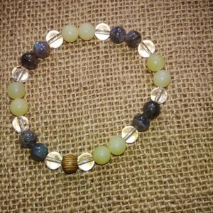 Bracelet thérapeute perles de 8 mm - Labradorite, péridot et cristal