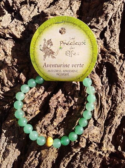 Bracelet Aventurine Verte perles de 8 mm Anti-Stress