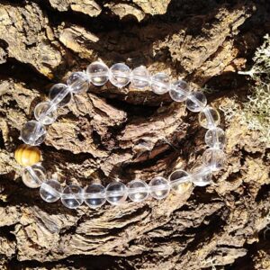 Bracelet Cristal de Roche perles de 8 mm