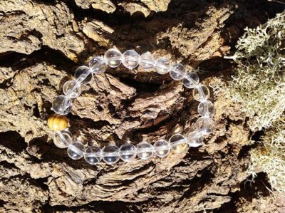 Bracelet Cristal de Roche perles de 8 mm Clarté mental