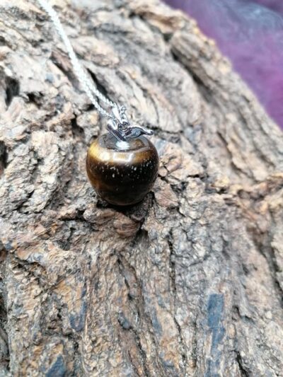 Pendentif pomme en oeil du tigre