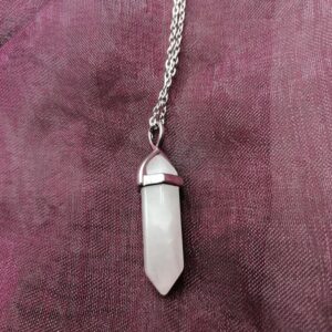 Pendentif petite pointe en Quartz Rose