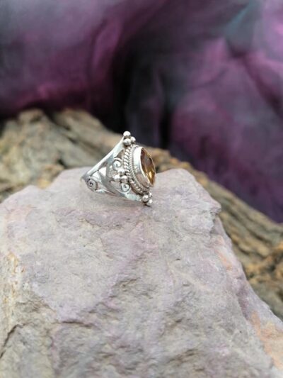 Bague en Argent 925 – Citrine – Taille 50