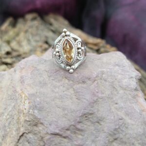 Bague en Argent 925 – Citrine – Taille 50