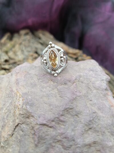 Bague en Argent 925 – Citrine – Taille 50