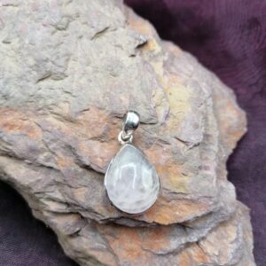 Petit Pendentif en Quartz rose – Argent 925