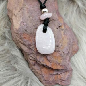 Pendentif quartz rose