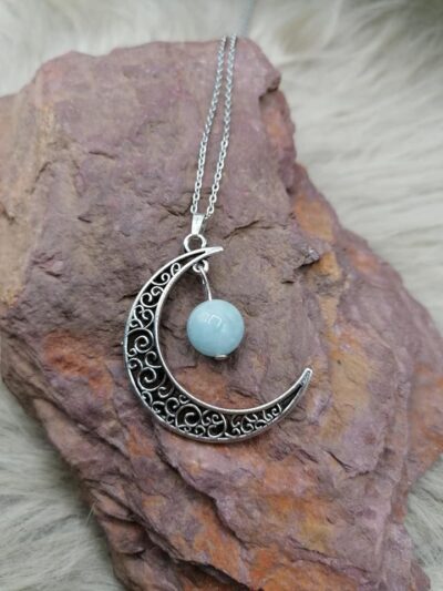 Pendentif “Pouvoir de Lune” – Aigue-Marine