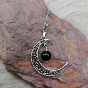 Pendentif “Pouvoir de Lune” – Tourmaline noire