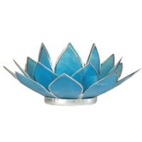 Porte bougie – lotus bleu et argent