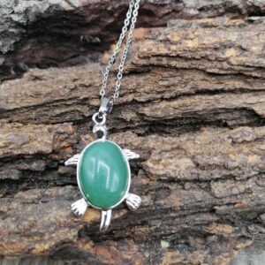 Pendentif tortue en aventurine verte