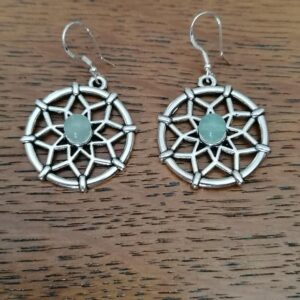 Boucles d’oreilles Mandala en Aventurine Verte
