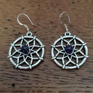 Boucles d’oreilles Mandala en Améthyste