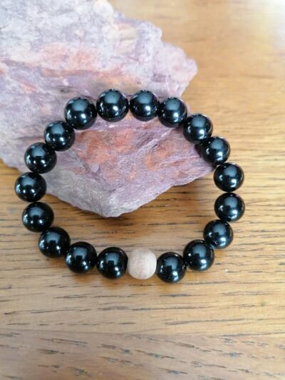 Bracelet en Tourmaline noir – 10 mm