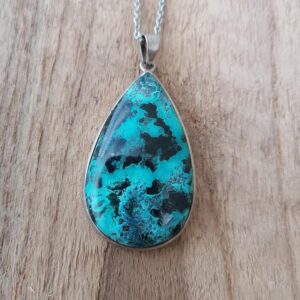 Pendentif en Chrysocolle Verte – Argent 925
