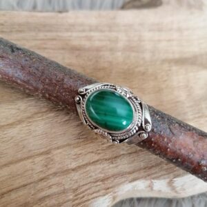 Bague en Malachite – Argent 925 – Taille 57