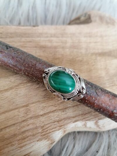 Bague en Malachite – Argent 925 – Taille 57