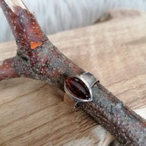 Bague en Véritable Ambre – Argent 925 – Taille 56
