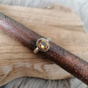 Bague en Citrine – Argent 925 – Taille 56