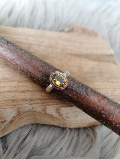 Bague en Citrine – Argent 925 – Taille 56