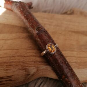 Bague en Citrine – Argent 925 – Taille 56