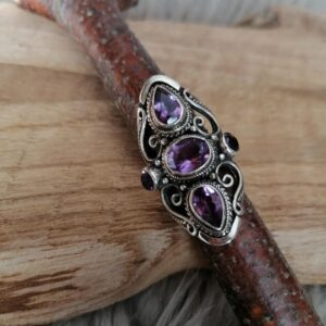 Bague en Améthyste Facettée – Argent 925 – Taille 57