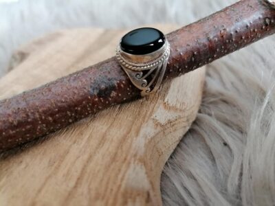 Bague en Onyx – Argent 925 – Taille 56