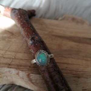 Bague en Opale Véritable – Argent 925 – Taille56