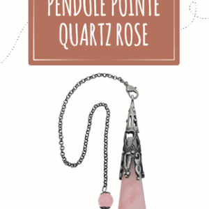 Pendule Pointe Quartz Rose et Métal argenté vieilli Design Witch