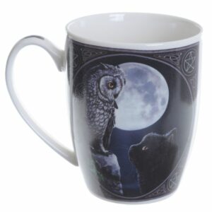 Mug en Porcelaine Tendre – Hibou et Chat par Lisa Parker