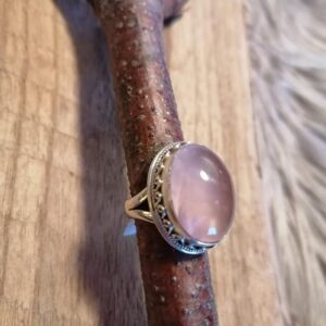 Bague en Quartz Rose – Argent 925 – Taille 55