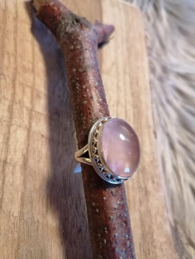 Bague en Quartz Rose – Argent 925 – Taille 55