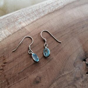 Boucles d’oreilles Larmes en Aigue-Marine – Argent