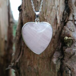 Pendentif Coeur en Quartz Rose