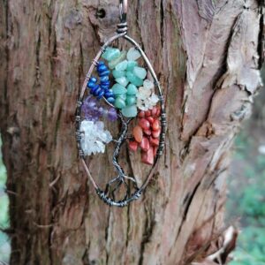 Pendentif Arbre Chakras en Chips